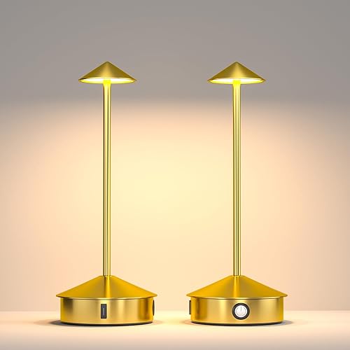 APSPOW Cordless Table Lamps Set of 2, Portable LED Desk Lamp, 6000mAh Battery Operated, 3 Level Brightness Rechargeable Lamp with Modern Design, Table Light for Home Office/Bedroom/Living Room/Outdoo