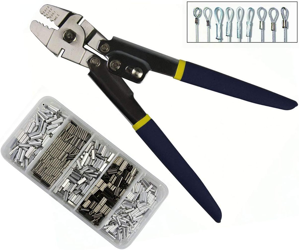 Wire Rope Cutters Crimping Pliers Set Stainless Steel Wire Crimper Heavy Duty Tools &