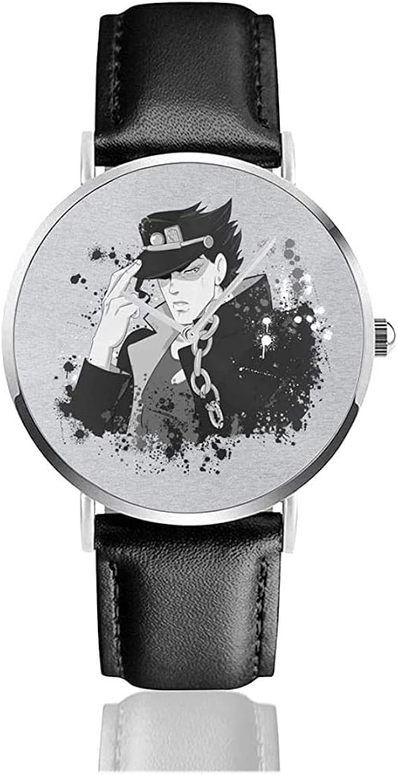Jojos Bizarre Adventure Jotaro Paint Splatter Watches Reloj de Cuero de
