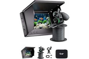 FOURQ Fishing Camera with Infrared Night Vision Light,220° Wide Angle Monitoring of Fish，Portable Fish Finder with 100ft Cable, 4.3 Inch LCD and Upgraded HD Lens for Ice Lake Boat Kayak Fishing