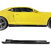 Fit 2010-2015 Chevrolet Camaro Gloss Black PP Side Skirts Rocker Style | IKON MOTORSPORTS, Add On Durable Side Skirt, Rocker Panel Extension, Stylish Upgrade, Moulding Splitter, 2011 2012 2013 2014