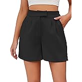 Famulily Womens Summer Cute Shorts Casual Side Pockets High Waist Shorts with Back Elastic Waist