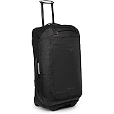 Osprey Transporter 90L Wheeled Travel Duffel Bag - Large Lightweight Rolling Suitcase for Men and Women, Raven Black