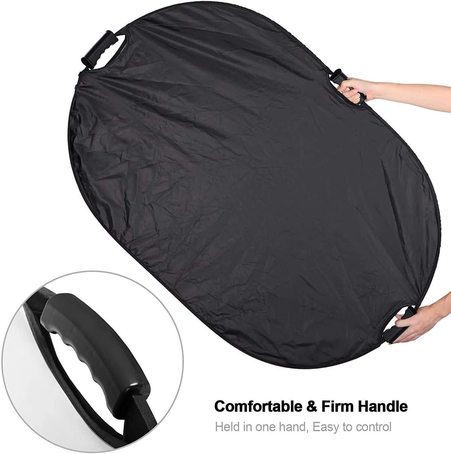 Selens 5 in 1 80x120cm Light Reflector Photography Diffuser Collapsible Oval with Handle Lighting Gold/Silver/White/Black/Translucent for Photo Studio Portrait Product Indoor Outdoor Shooting - Image 5