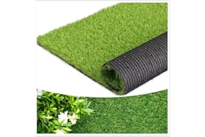 CONSCIENCE TRADING Artificial Grass Thick Turf (1.38" Custom Sizes) Multi-use Fake Pet Grass Indoor/Outdoor Rug Synthetic Lawn Carpet,Faux Grass Landscape for Patio,Garden,Astroturf for Dogs with Drain Holes