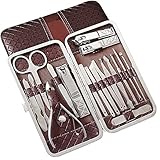 Manicure Kit Firbon 18 in 1 Stainless Pedicure Set with Travel Leather Case (Brown)