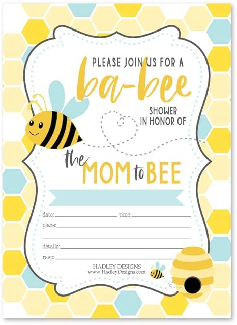 Amazon 25 Bee Baby Shower Invitations Sprinkle Invite For Boy Or Amazon 25 Bee Baby Shower Invitations Sprinkle Invite For Boy Or