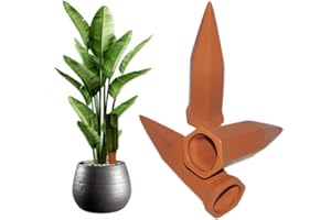 ZHIWEIKM Terracotta Plant Watering Spikes,Plant Vacation Waterer Wine Bottle Watering Stakes, Slow Release Self Watering Spikes for Indoor Outdoor Plant (3 Pack)