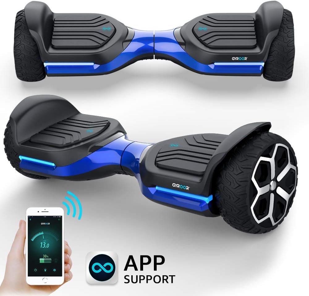 Gyroshoes Hoverboard off road all terrain Self Balancing hoverboard 6.5" T581 Flash Two-Wheel Self Balancing Hoverboard with Bluetooth Speaker and LED Lights for Kids and adults Gift UL 2272 Certified