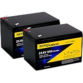 SEFEPODER 24V 9Ah Lithium LiFePO4 Deep Cycle Battery 2 Pack with 30A BMS | 3000+ Cycles Rechargeable Battery for Lighting, Scooter, UPS(400W or Less), 24V Power Wheels and More