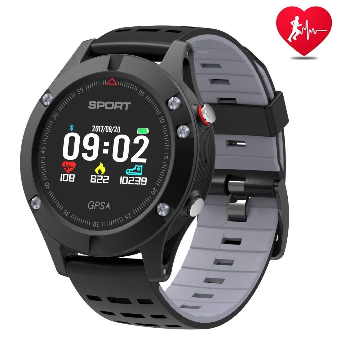 Intelligente Uhr Mit Höhenmesser/Barometer/Thermometer Herzfrequenz Überwachung Schrittzähler ...