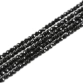 2mm Black Spinel Faceted Gemstone Round Loose Beads Strand 15.5-16" DIY Jewelry Making