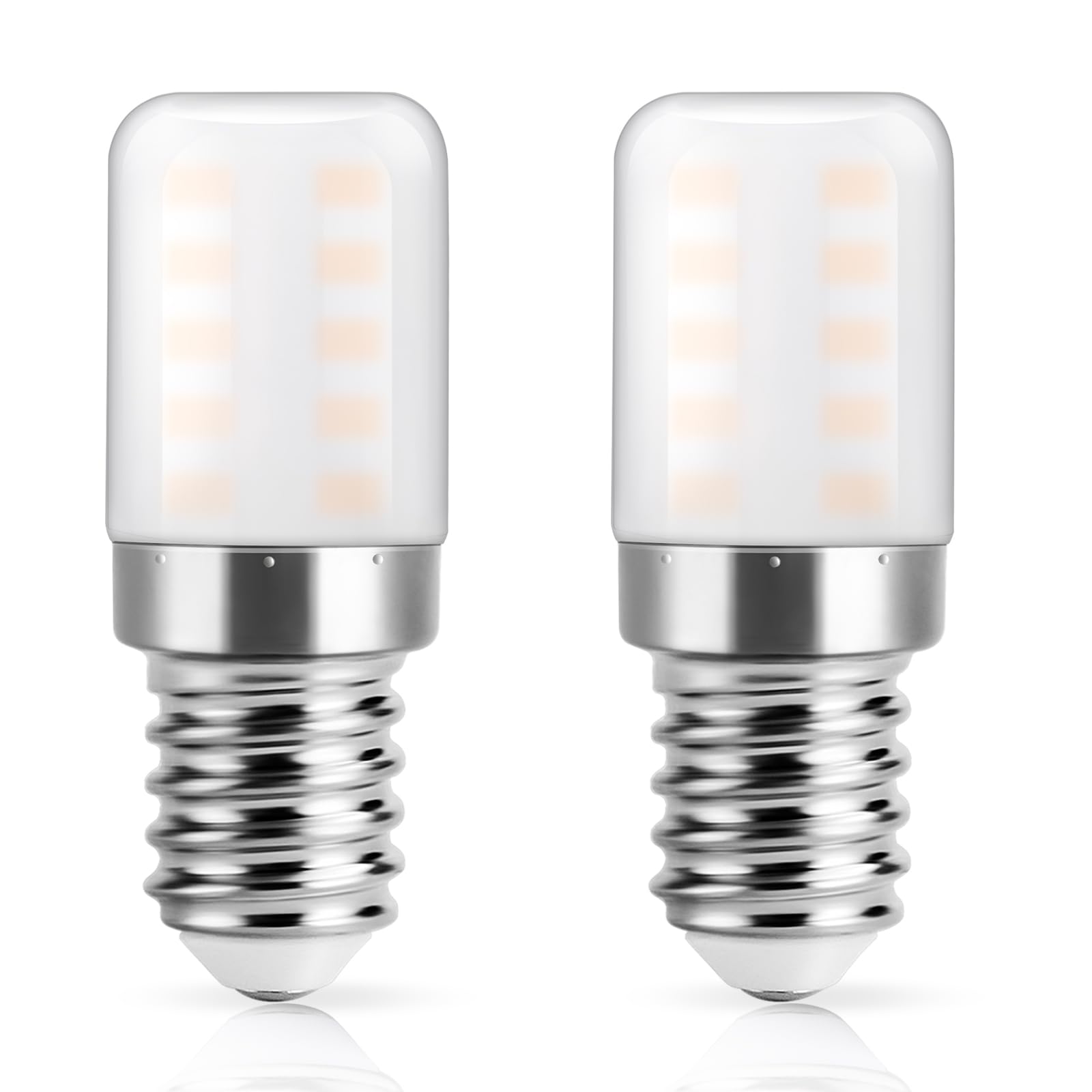 DiCUNO E14 LED Fridge Light Bulb, 3W (30W Halogen), Warm White 2700K, 270LM, Non-dimmable E14 Small Edison Screw Lamps for Home Lighting/Refrigerator/Cooker Hood/Night Light, Pack of 2