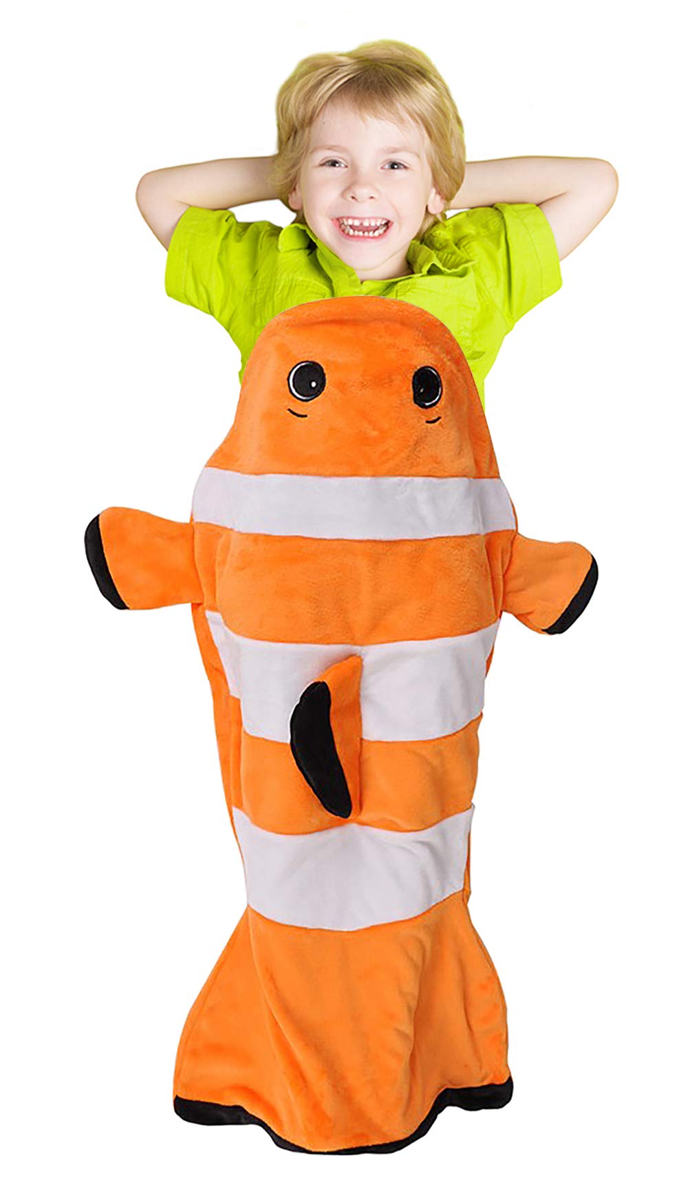 Clownfish Tail Blanket for Kids, Super Soft Fleece Sleeping Bag for Toddler Teen Girls Boys, Great Gift Idea