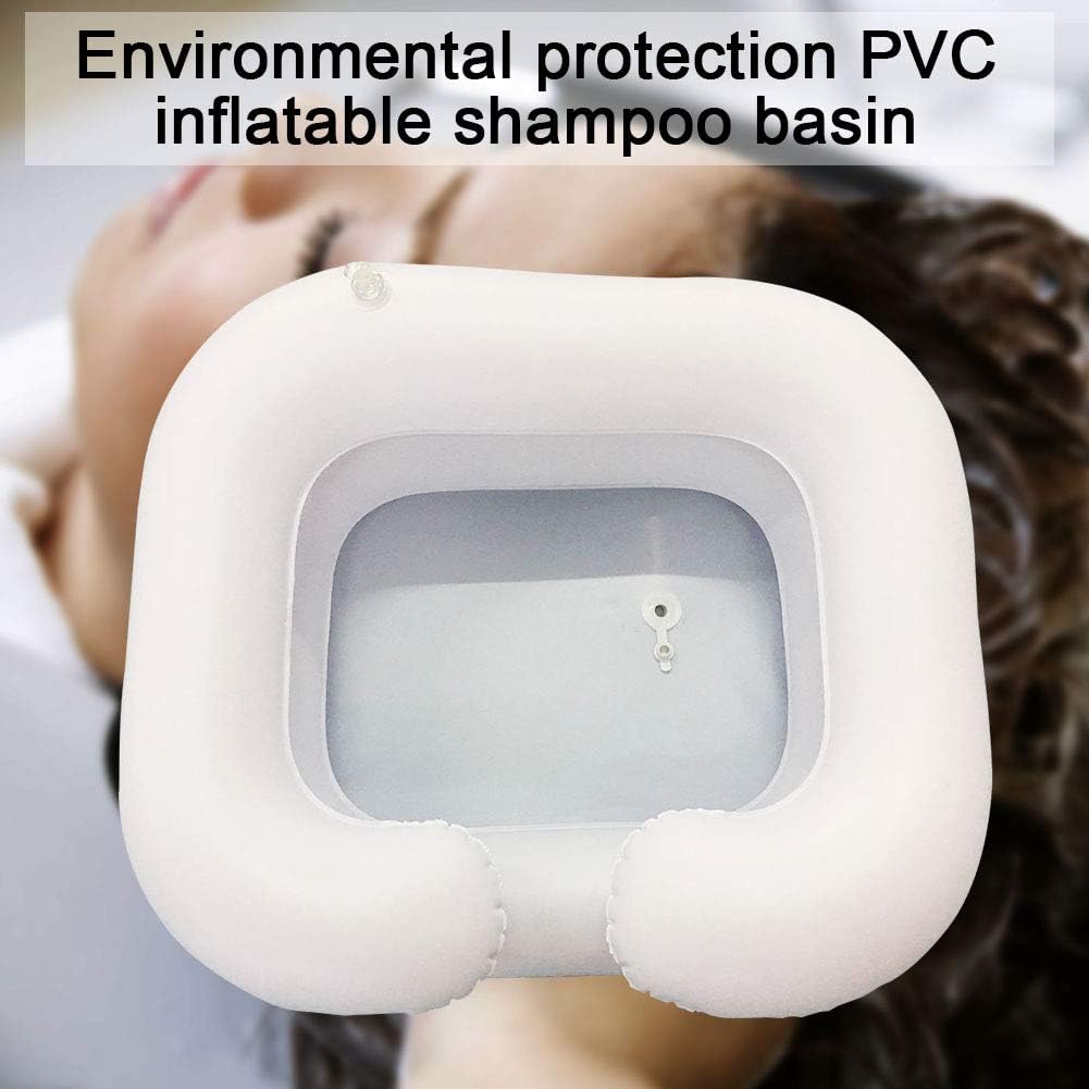 Inflatable Hair Washing Basin, Deluxe Shampoo and Conditioner Basin, Wash Hair in Bed, for Injured, Elderly, Bed-Bound, Bedridden, Disabled(White)