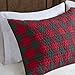 Woolrich Reversible Quilt Set - Cottage Styling Reversed to Solid Color, All Season Lightweight Coverlet, Cozy Bedding Layer, Matching Shams, Oversized Full/Queen, Buffalo Check Red