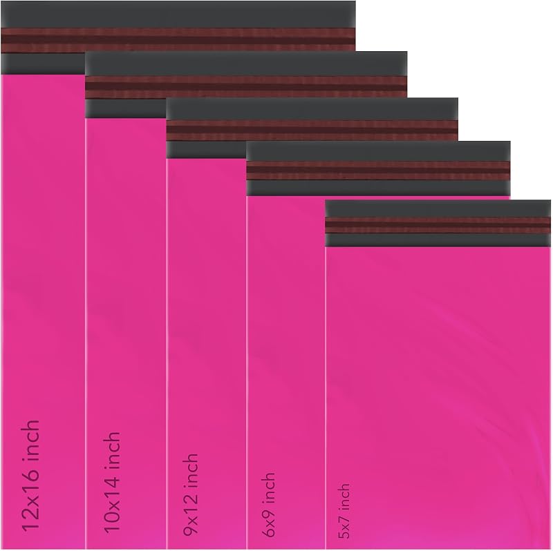 iSOUL 50 Hot Pink Mailing Bags 5 Sizes Poly Postal Self Seal Mailers