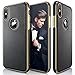 LOHASIC for iPhone Xs Case, Luxury Leather Soft Flexible Electroplated Bumper Scratch Resistant Protective Cover for iPhone X 2018 - Black