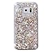 Urberry Galaxy S7 Edge Case, Gold S7 Edge Glitter Liquid Cover, Flowing Liquid Floating Luxury Bling Glitter Sparkle Hard Case for Samsung Galaxy S7 Edge with a Free Screen Protector