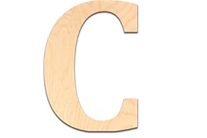 WOODEN LETTER STORE 4 Inch tall Unfinished Wooden Letter C - This 4 inch wood letter is ready for painting or decorating. for home decor, office signs, or party decorations.