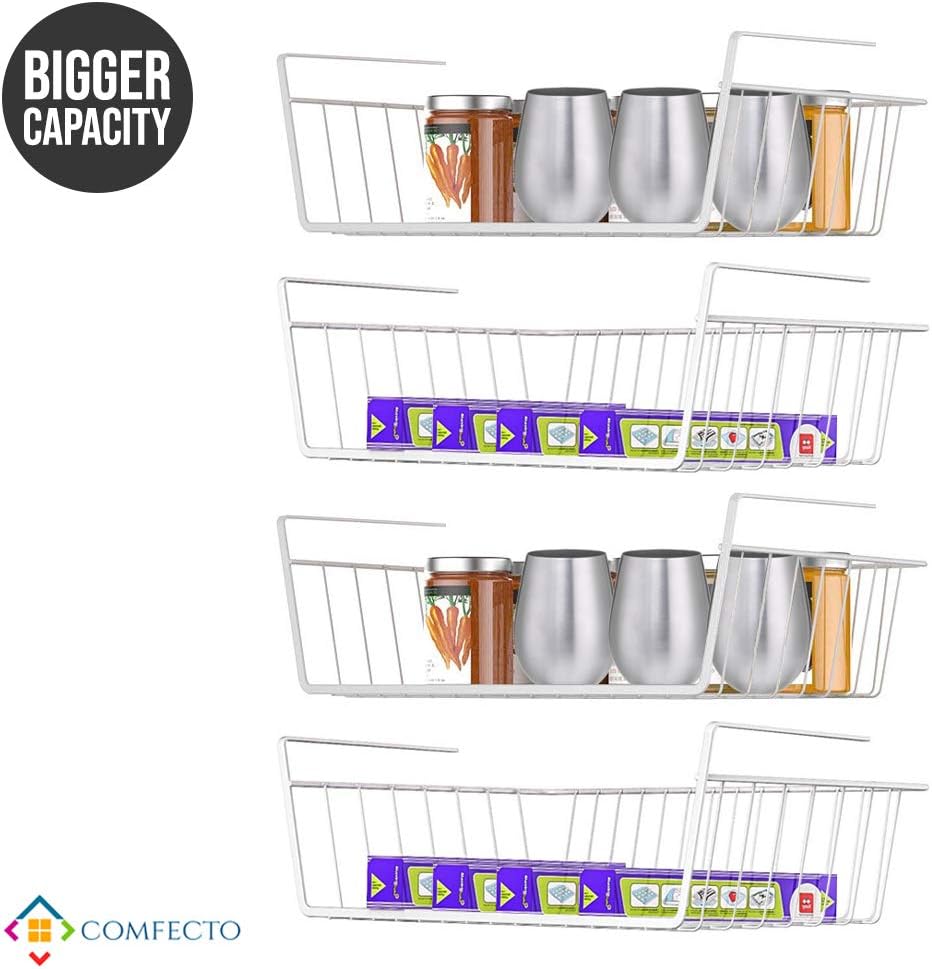 Amazon Com Comfecto Under Shelf Wire Basket 4 Pack Stainless