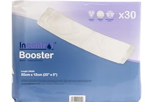 InControl - XL - Unscented Incontinence Booster Pads - Flow Through with Adhesive Strip (30 Pack)