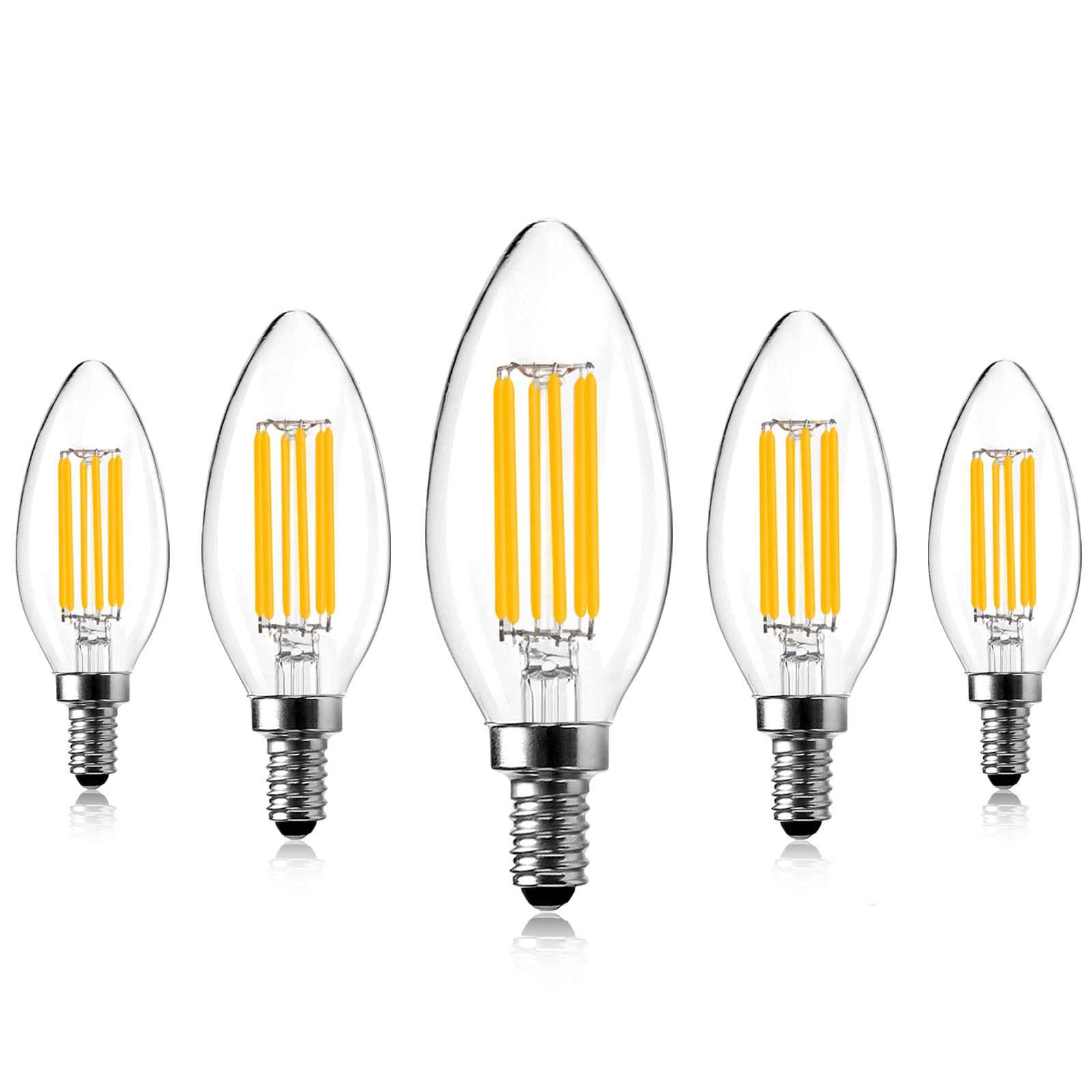 Spacelumen E14 LED Candle Bulbs Small Screw, Dimmable Edison LED Light Bulb, 6W 2700K Candle Light Bulbs for Chandeliers Ceiling Lights, Pack of 5 — image 1