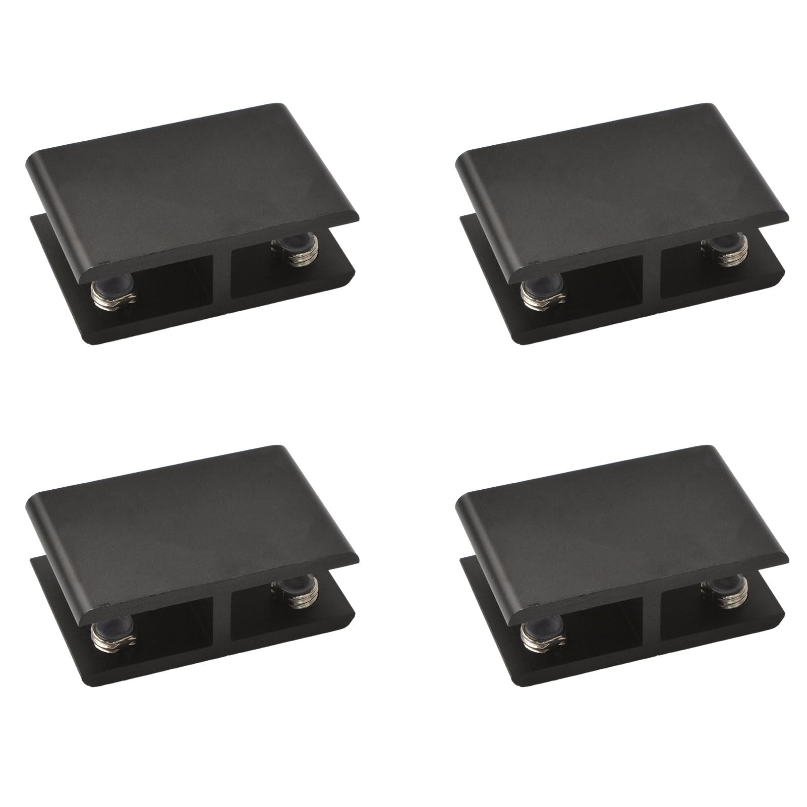 INCREWAY Glass Clamp, 4 Pack Adjustable Double Side Aluminum Alloy Glass Shelf Support Bracket, Glass Clip Clamp Holder for 10-12mm Thickness, 180 Degrees, Black — image 1