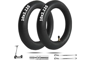 HROMRA 10 x 2.125 Scooter Tire Inner Tube, 10 inch Tires Replacement, for Segway Ninebot F20, F25, F30, F40 Electric Scooter [Thickened] [Valve Extension] [Tire Levers] (2 Pack)