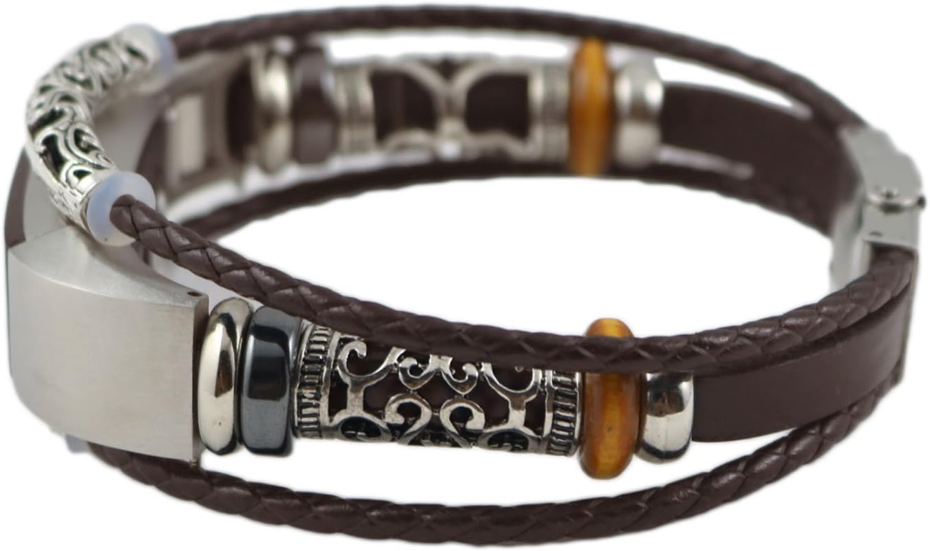 Estilo Vintage Tejido PU cuero pulsera de repuesto de la pulsera correa de muñeca banda ajustable se puede cortar para Fitbit alta HR