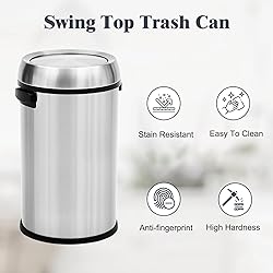 Takywep 17 Gallon/65 Liter Stainless Steel Swing