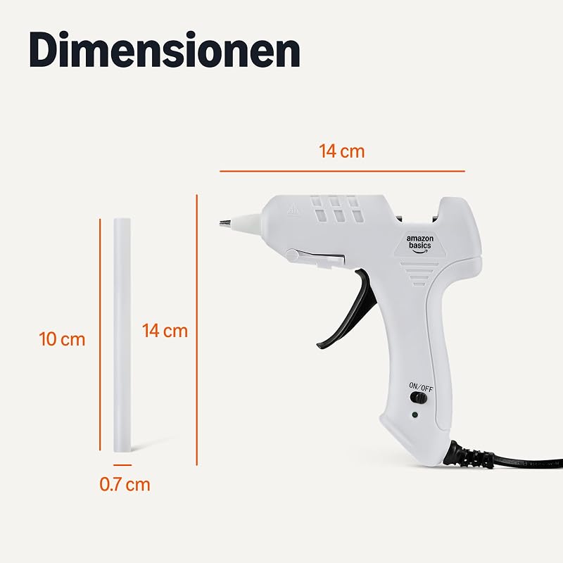 Heißklebepistolen-Set mit 30 Klebestiften, 20 W, EU-Stecker, Weiß