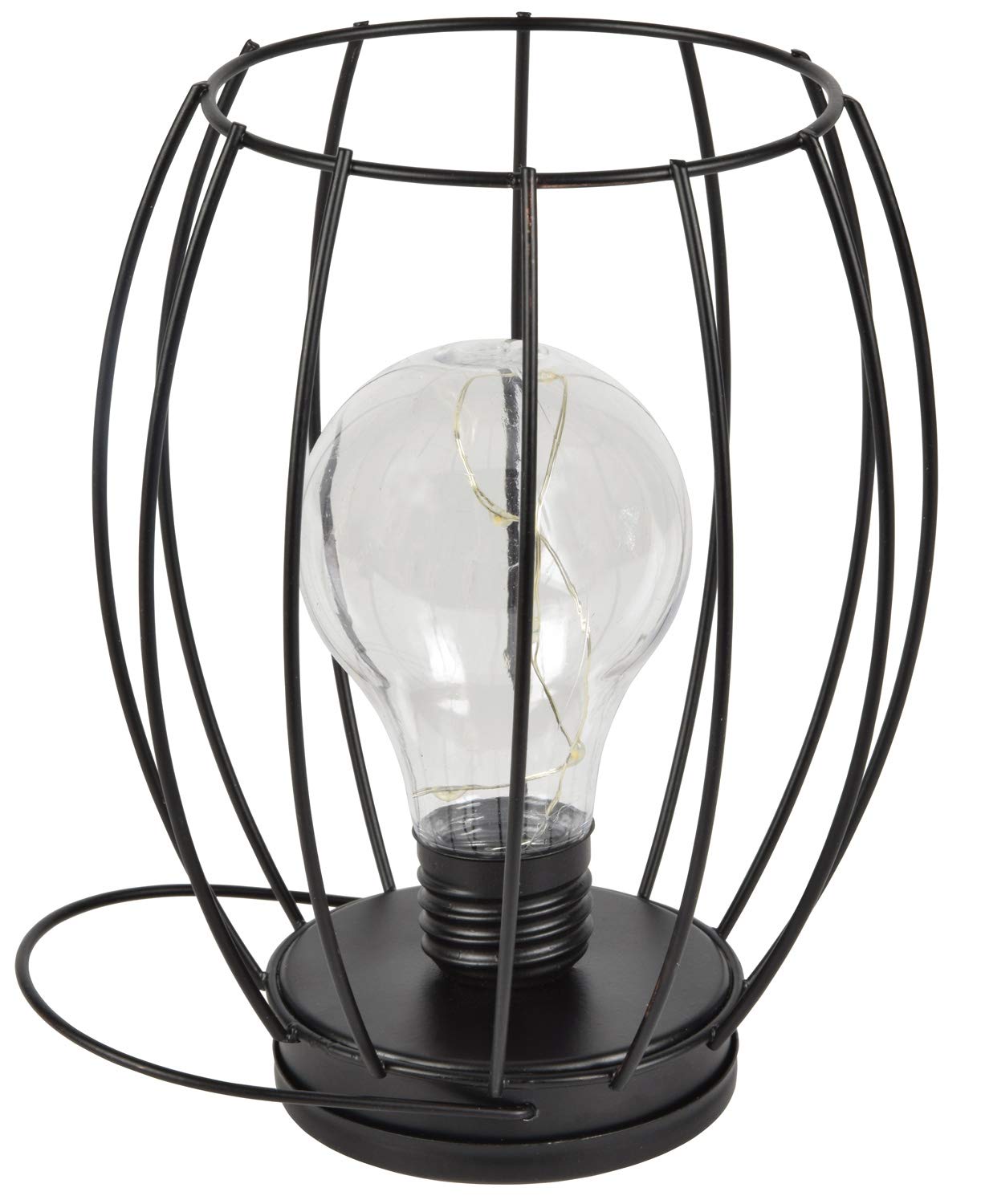 Lyyt | Decorative Basket Style Cage Light with Copper Wire Bulb | Black, Normal, Warm White