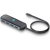 Type C to 4 Port Wozoyo USB 3.2 Hub, 4XUSB 5 Gbps, Data Transfer Upto 5Gbps, Plug &amp; Play, Multiport Type C Hub with 30cm Cable, Compatible with MacBook, Tablet, Smartphones and Type C Enabled Devices