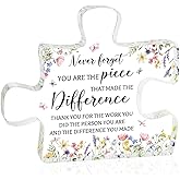 Thank you Appreciation gifts for Women Nurse Teacher, Going Away Gift Retirement Gift for Coworker Boss, Never forget you are the Piece that Made the Difference, Motivational Acrylic Keepsake