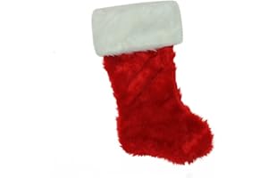 Northlight 20" Red and White Traditional Cuff Extra Plush Christmas Stocking