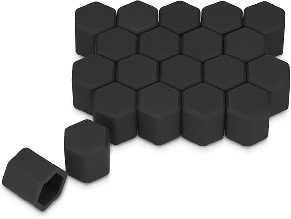 Amazon Kwmobile x カバー 17mmホイールナット用 車 タイヤ ネジ ホイールボルト カバー ナットキャップ 黒色 エアバルブキャップ 車 バイク