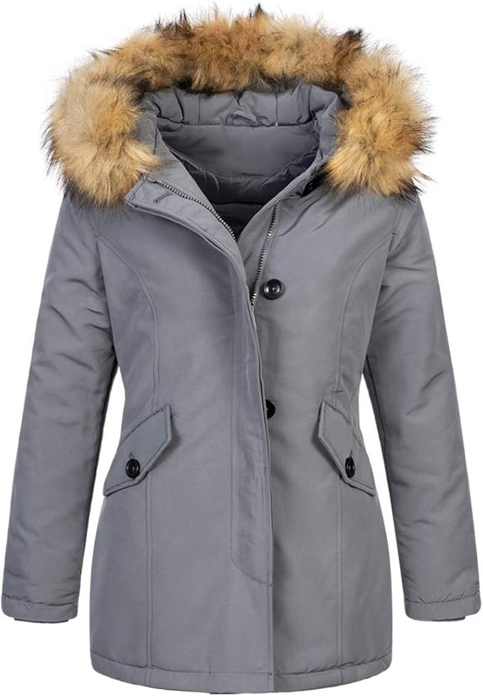Winterjacke Damen Elara Damen-Winterparka Mit Kunstfell