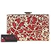 Fawziya Floral Handbags For Womens Purse Party Clutches-Red
