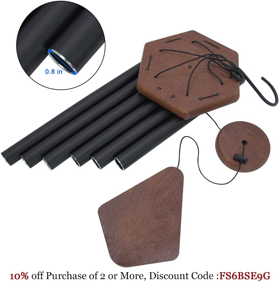 ASTARIN Memorial Wind Chimes Outdoor Large Deep Tone, 30 Inch Wind Chime Outdoor, Sympathy Wind-Chime Personalized with 6 Tuned Tubes, Elegant Chime for Garden Patio Balcony and Home Matte Black : Garden & Outdoor