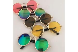 Super Cute Pet Glasses Stylish Dog Cat Cool Sunglasses Metal Frame Round Cool Photo Comfortable and EnvironmentallyConvenient