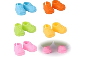 Lyreh 5 Pairs Mini Doll Shoes, Plastic Colorful Cute Tiny Shoes Premium Fashion Outfit Accessories Replacement Suitable for 1