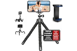 Acuvar Flexible Phone Tripod Universal Smartphone Tripod Stand Portable Lightweight Mini Stabilizer with Adjustable Phone Mou