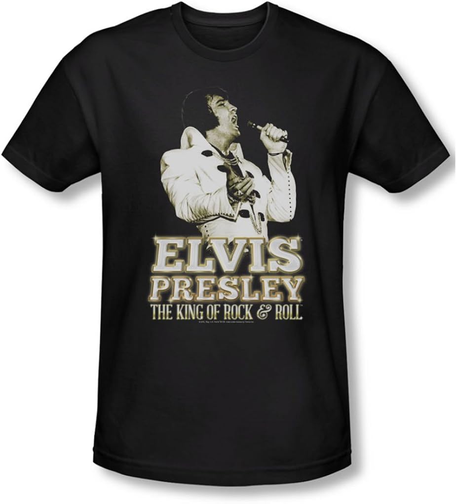 Elvis Presley Mens Golden TShirt In Black Amazon.co.uk Clothing