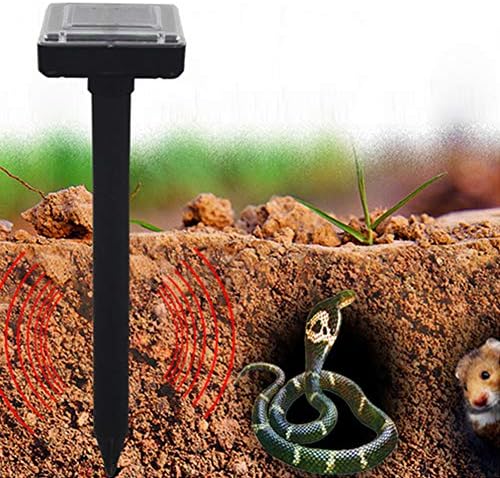 Wulidasheng Solar Mice Repeller for Camping,Hiking,Fishing, Solar Powered Ultrasonic Rat Mice Snake Repellent Garden Lawn Farm Pest Repeller - Black Portable&Durable