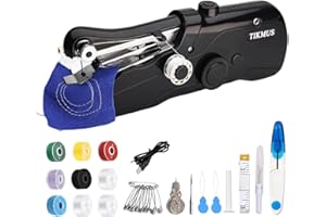 TIKMUS Handheld Sewing Machine, Mini Sewing Machine for Adults Quick Stitching, Portable Sewing Machine with Sewing Supplies Suitable for Clothes, Jeans, DIY, Home, Travel (Black)