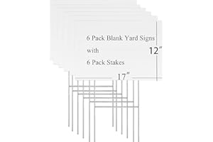 FAAYUCK Blank Yard Signs with Stakes, 6 Pack Blank Lawn Signs 17x12 Inches, Custom Double Sided for Yard Sale Signs Outdoor, Garage Sale Signs, Guidepost, Christmas, Party Decorations (17x12inch)