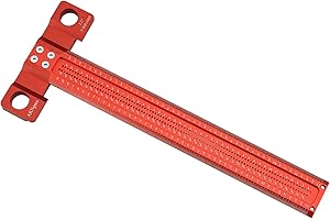 AKNgoes Woodworking Scriber T-Square Ruler 12in with Thoughtful Support Lips, Architect Ruler for Carpenter Work, Layout and Measuring Tools…