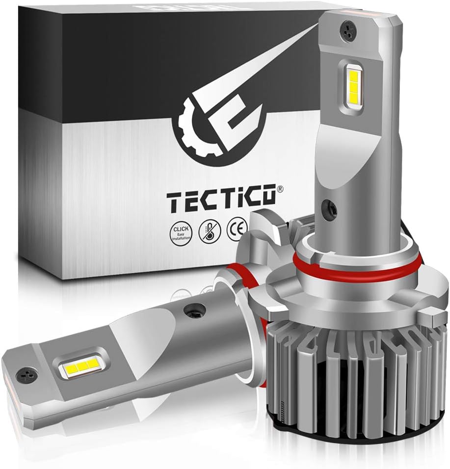 TECTICO HB3 9005 / HB4 9006 LED Headlight Bulb 6500K White 7000LM Ultra Bright Error Free Mini Upgrade Bulbs , 2 Lamps