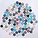 PP OPOUNT 260 Pieces Mixed Shinny Colors Faux Druzy Cabochons, Round Flat Back Dome Cabochons for Jewelry Making, DIY Craft (8mm in Diameter)
